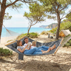 200 x 140 cm Double Hammock with Pillow and Pad, Grey