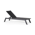 Tiburon Chaise with Padded Sling in Charcoal Aluminum