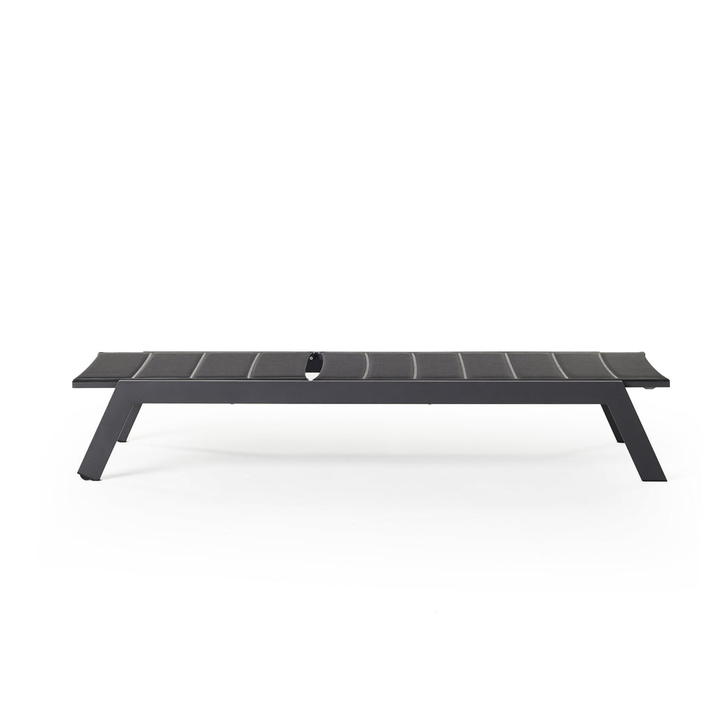 Tiburon Chaise with Padded Sling in Charcoal Aluminum