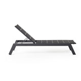 Tiburon Chaise with Padded Sling in Charcoal Aluminum