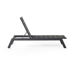 Tiburon Chaise with Padded Sling in Charcoal Aluminum