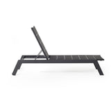 Tiburon Chaise with Padded Sling in Charcoal Aluminum