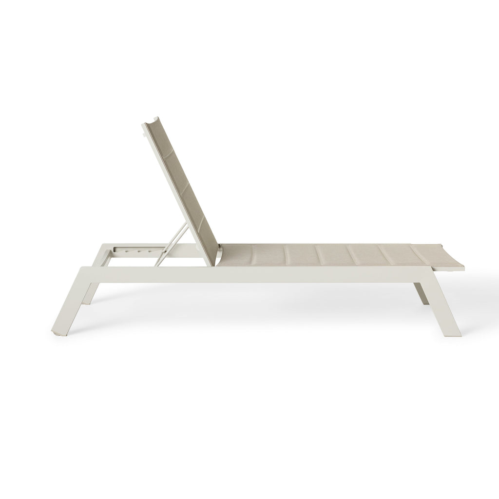 Tiburon Chaise with Padded Sling in Dune Aluminum