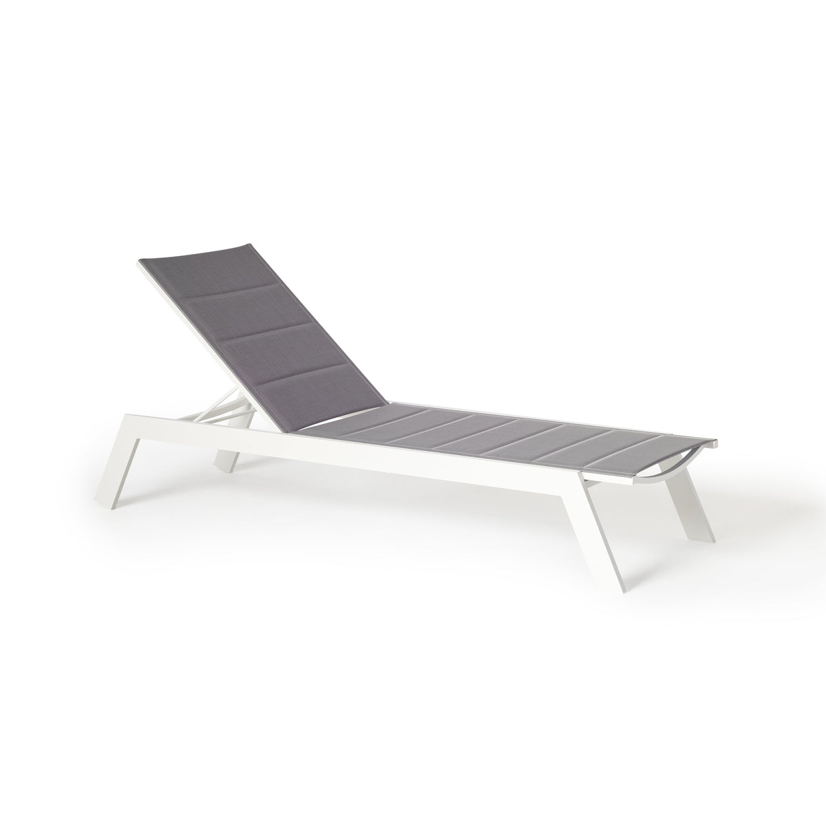 Tiburon Chaise with Padded Sling in White Aluminum