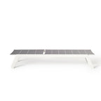 Tiburon Chaise with Padded Sling in White Aluminum