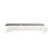 Tiburon Chaise with Padded Sling in White Aluminum