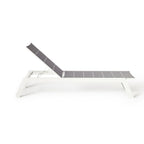 Tiburon Chaise with Padded Sling in White Aluminum