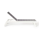Tiburon Chaise with Padded Sling in White Aluminum