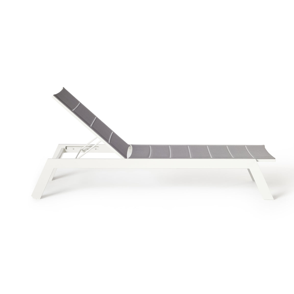 Tiburon Chaise with Padded Sling in White Aluminum