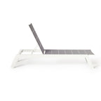 Tiburon Chaise with Padded Sling in White Aluminum