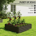 4' x 4' x 1' Galvanized Raised Garden Bed for Vegetables, Black