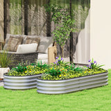 2pcs 6 x 2 x 1 ft Galvanized Raised Garden Beds, Silver