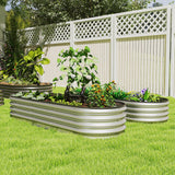 2pcs 6 x 2 x 1 ft Galvanized Raised Garden Beds, Silver