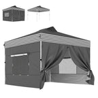 10 x 10 ft Pop-Up Canopy Tent with 4 Sidewalls and Wheeled Bag, Dark Grey
