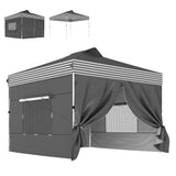 10 x 10 ft Pop-Up Canopy Tent with 4 Sidewalls and Wheeled Bag, Dark Grey