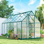 11' x 6' Polycarbonate Walk-in Greenhouse, Dark Green