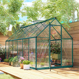 11' x 6' Polycarbonate Walk-in Greenhouse, Dark Green