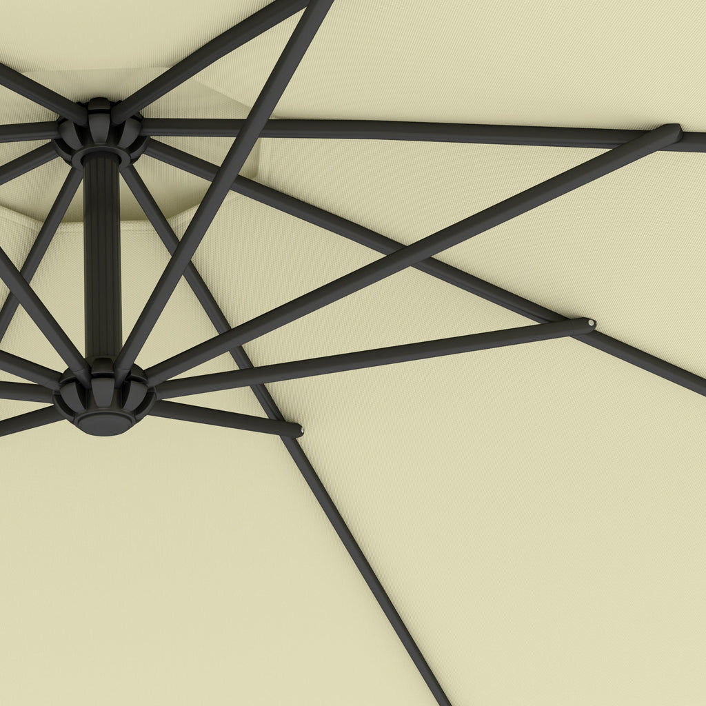 10' Deluxe Patio Umbrella with Crank and Cross Base, Beige