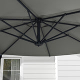 10ft Cantilever Patio Umbrella with 360° Rotation and Tilt, Grey