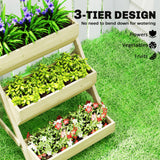26" x 30" x 30" 3-Tier Wooden Raised Garden Bed, Light Green