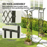 7.5ft Garden Arch with Extended Top for Climbing Plants, Black