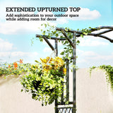 7.5ft Garden Arch with Extended Top for Climbing Plants, Black