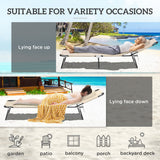 Folding Outdoor Lounge Chair with Face Hole and Pillow, Beige