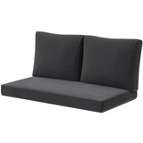 2 Seater Outdoor Seat Cushions with Backrest, Black