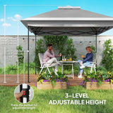 11' x 11' Pop Up Canopy with Double Roof and Mesh Sidewalls, Dark Grey