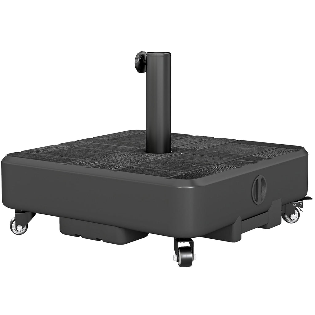 Patio Umbrella Base with Wheels, 62 lbs Water/77 lbs Sand, Black
