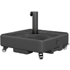 Patio Umbrella Base with Wheels, 62 lbs Water/77 lbs Sand, Black