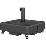 Patio Umbrella Base with Wheels, 62 lbs Water/77 lbs Sand, Black