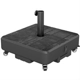 Patio Umbrella Base with Wheels, 62 lbs Water/77 lbs Sand, Black