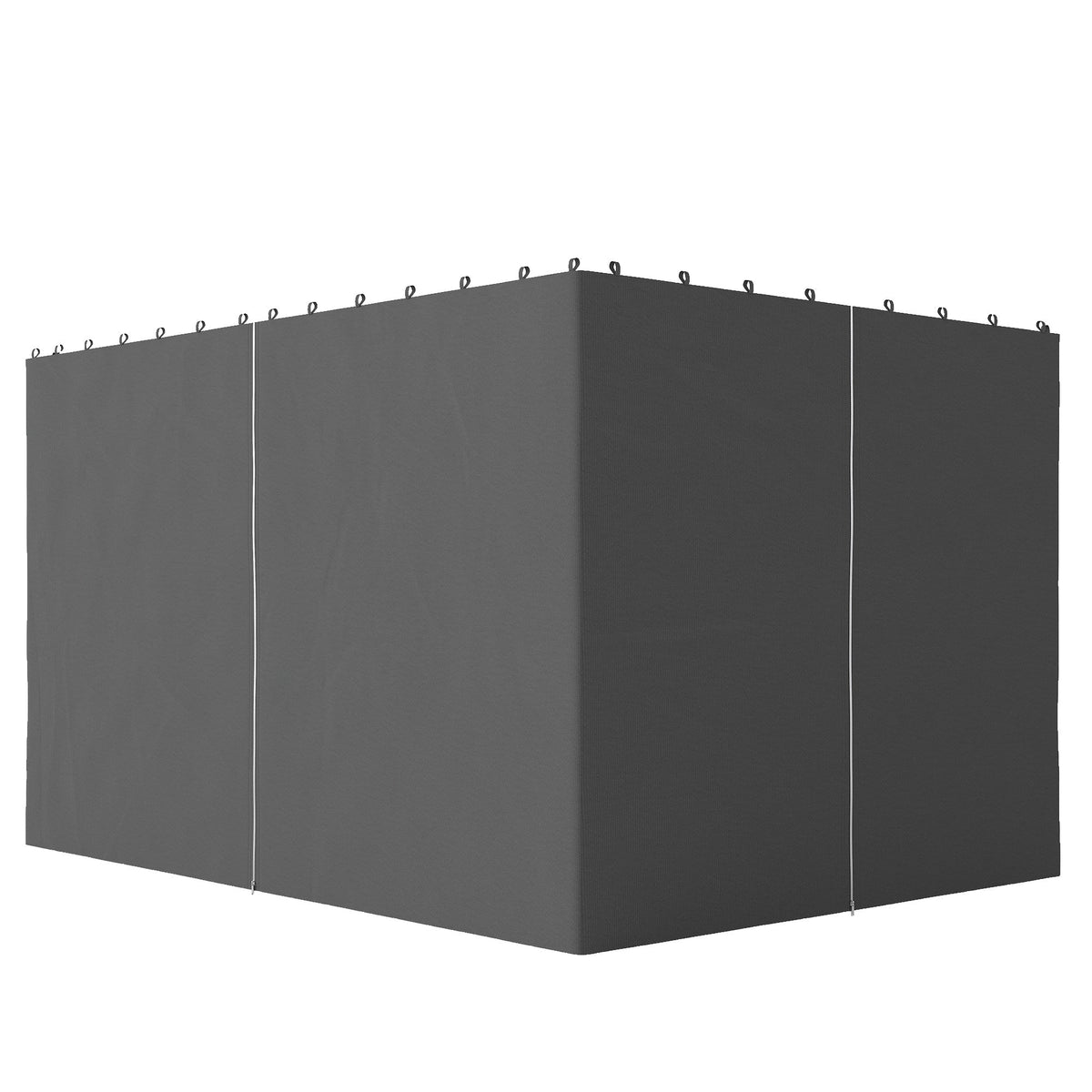 10' x 12' Gazebo Sidewall Set with 4 Panels and Hooks, Grey
