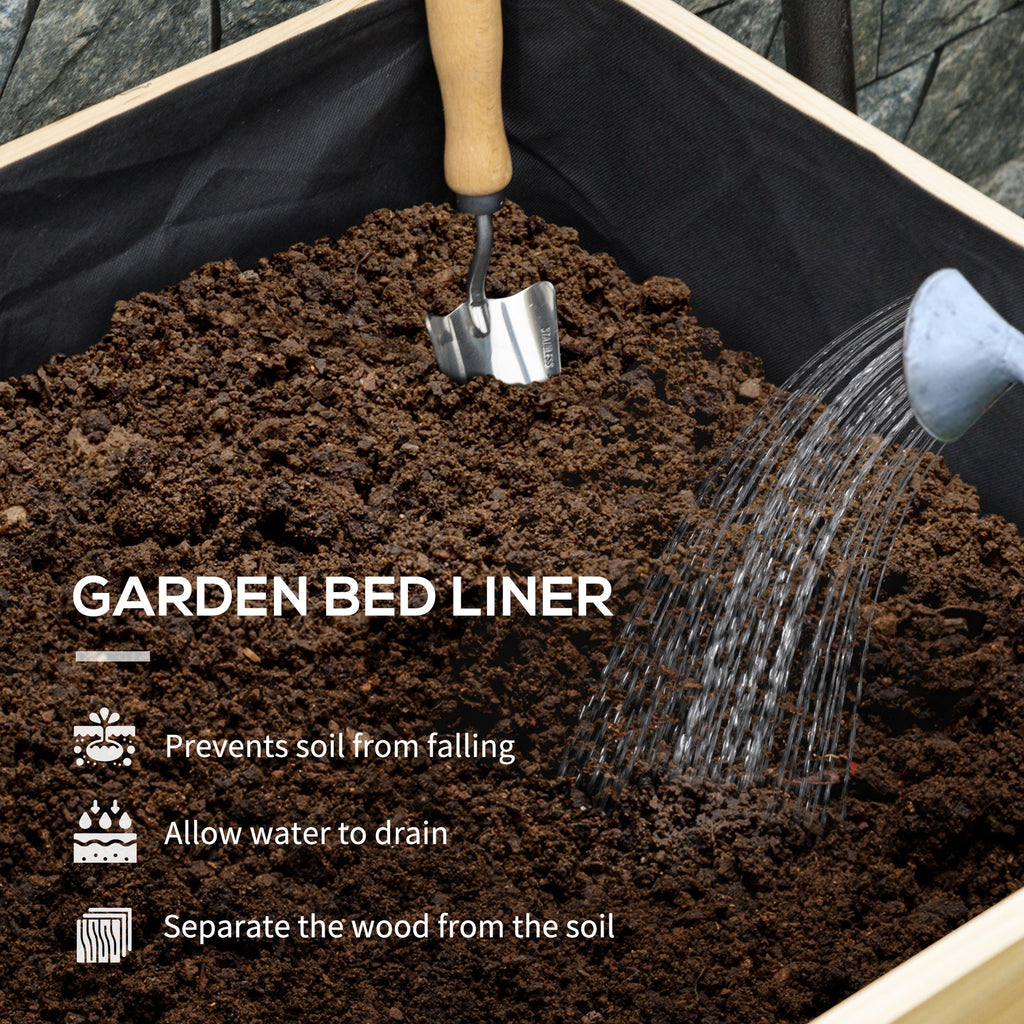 Raised Garden Bed with Plastic Greenhouse Cover & Liner for Herbs and Vegetables, 45" x 24" x 65" Natural