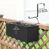 2 Pack 20" Railing Planter Boxes with Hooks and Drainage, Black