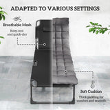 2 Piece Reclining Outdoor Chaise Lounge Chairs with Cushions, Dark Gray