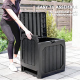32 Gallon Plastic Deck Box with Handles, Black