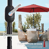 2.6 m Garden Parasol with Tilt, Crank, Vent & Aluminium Pole, Wine Red