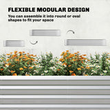 7 x 4 x 7ft Galvanized Raised Garden Bed with Arched Trellis, Silver