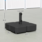 Square Patio Umbrella Base with Wheels, Black