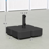 Square Patio Umbrella Base with Wheels, Black