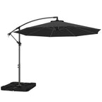 3 m Cantilever Parasol with Weights, Cover & Cross Base, Black