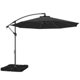 3 m Cantilever Parasol with Weights, Cover & Cross Base, Black