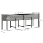 Wooden Raised Garden Bed with Liner, Legs and Drain Holes, Grey