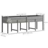 Wooden Raised Garden Bed with Liner, Legs and Drain Holes, Grey