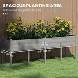 Wooden Raised Garden Bed with Liner, Legs and Drain Holes, Grey