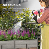 Wooden Raised Garden Bed with Liner, Legs and Drain Holes, Grey