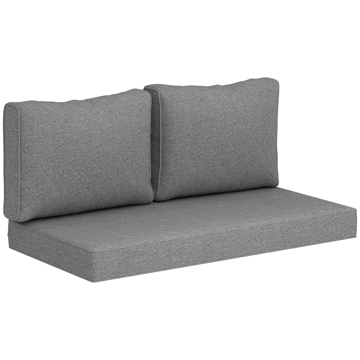 2 Seater Outdoor Seat Cushions with Backrest, Grey