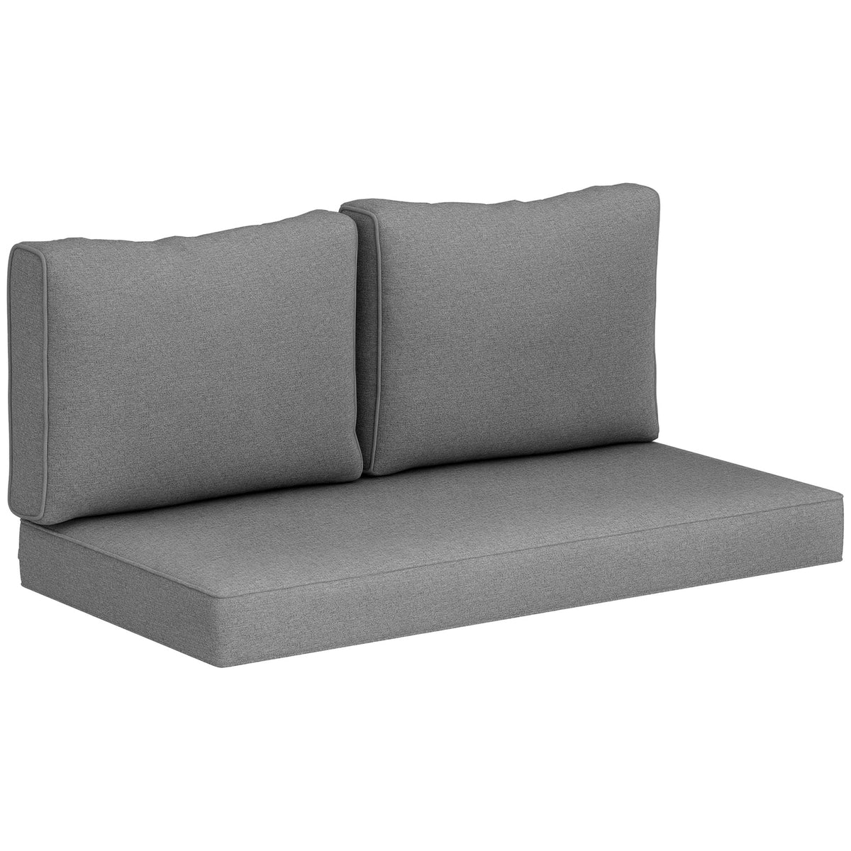 2 Seater Outdoor Seat Cushions with Backrest, Grey